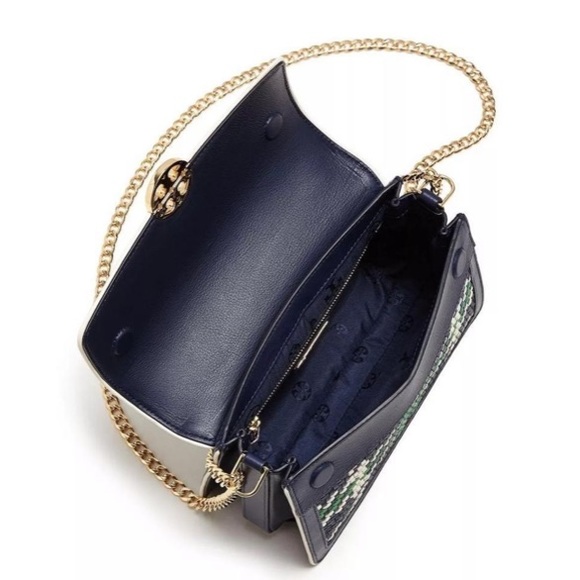 NWT Rare Luxury Authentic Tory Burch Duet Chain Woven Convertible Shoulder Bag - Picture 6 of 17